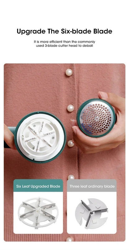 Hair Ball Trimmer Fabric Shaver Lint Remover Upgraded 6 Blade Design Fuzz Shaver Rechargeable for Travel Home Type C Charging Beauty World Shop