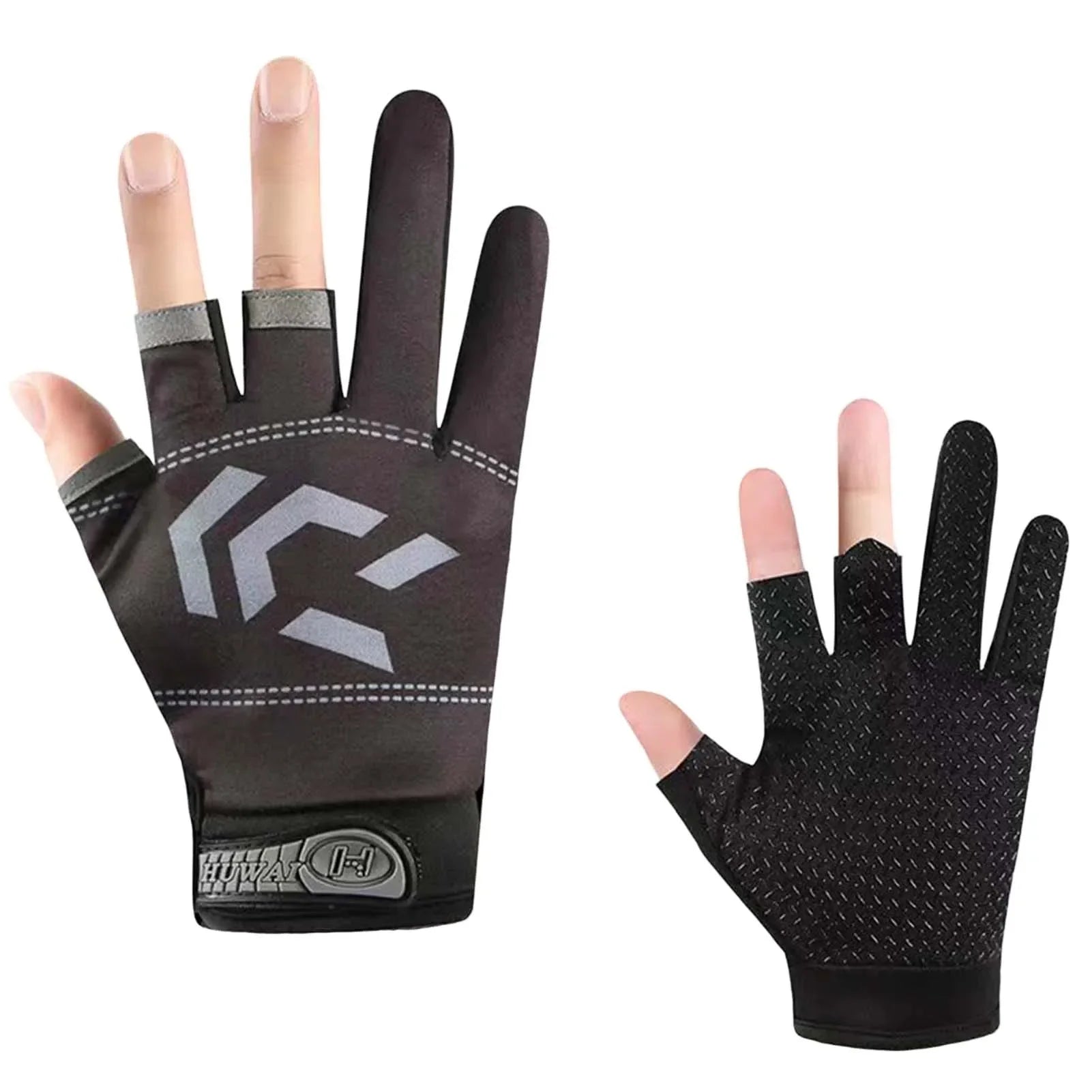 1/2 pair Fishing Gloves Sun Protection 3 Cut Fingers Anti-Slip Breathable Fishing Gloves Suitable for Outdoor Activities Beauty World Shop