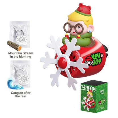 Cool Bear Pilot Car Air Freshener Rotating Propeller Air Outlet Perfume Fragrance Flavoring 자동차 공기 청정기 Accessories 방향제 차량용 Beauty World Shop