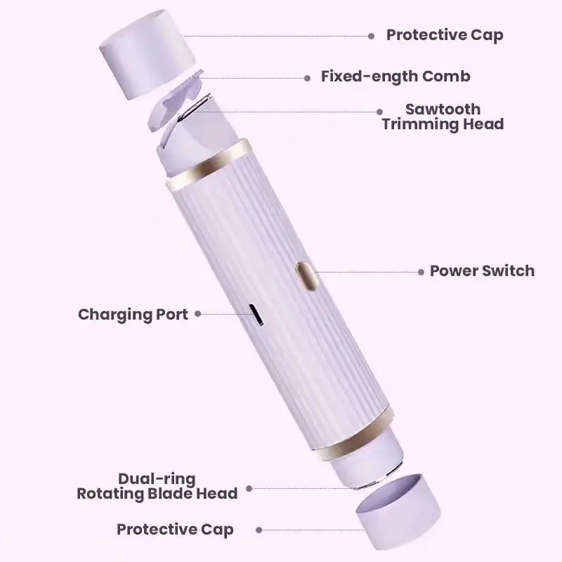 Electric Shaver, Portable Hair Removal Device, Rechargeable Electric Shaver, Painless 2-in-1 Dual Head Shaver Beauty World Shop