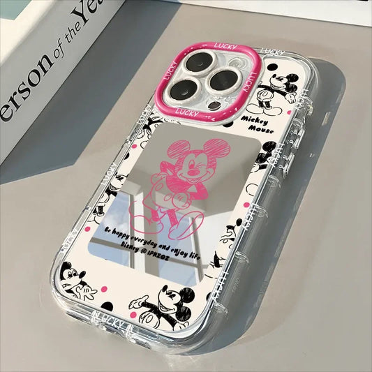 Mickey Minnie Mouse Mirror Lovely Cartoon Phone Case For iPhone 16 15 14 13 12 11 PRO MAX XS XSMAX XR 7 8 Plus Y2K Kawaii Cover THee STORE