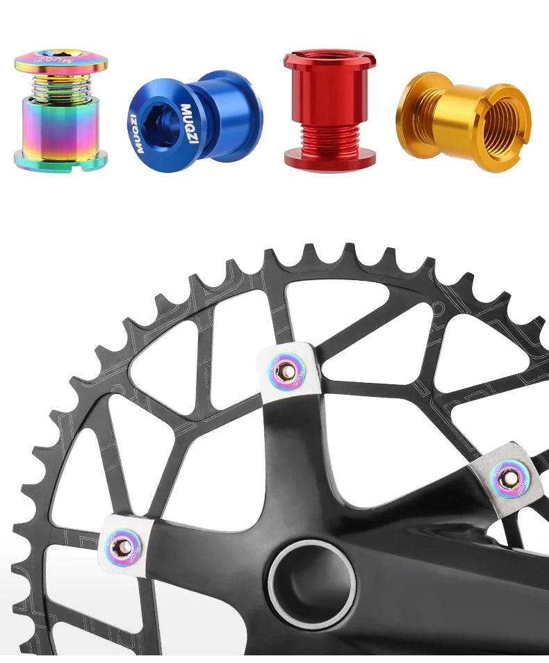 MUQZI 4/5PCS Chainring Bolts Single Double Chainring Screws Mountain Road MTB Bike Crank Bolts 6.5/8.5mm Beauty World Shop