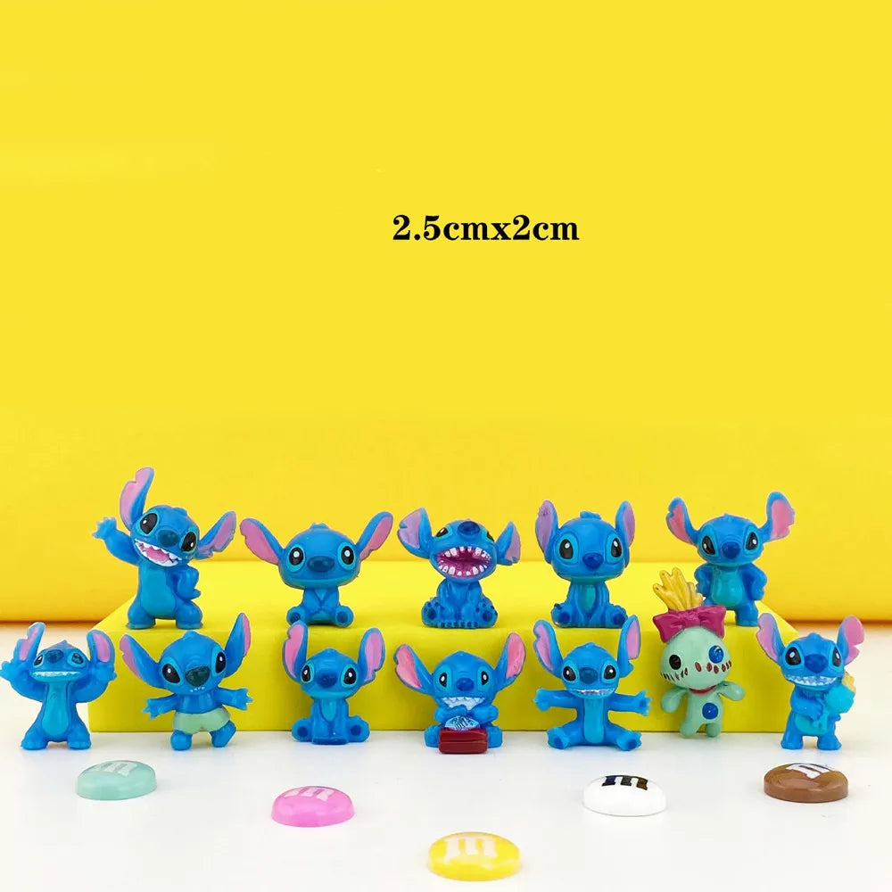 12Pcs MINI Stitch Anime Figurine Dolls Cartoon Lilo and Stitch Action Figures Collectible Decoration Model Toys Kids Gift Beauty World Shop