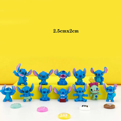 12Pcs MINI Stitch Anime Figurine Dolls Cartoon Lilo and Stitch Action Figures Collectible Decoration Model Toys Kids Gift Beauty World Shop