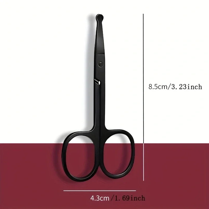 Unisex Stainless Steel Black Round Head Safe Nose Hair Scissors (Do Not Hurt Nose) Beauty World Shop