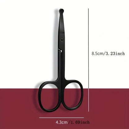 Unisex Stainless Steel Black Round Head Safe Nose Hair Scissors (Do Not Hurt Nose) Beauty World Shop
