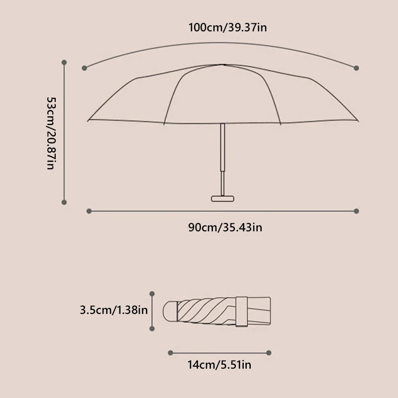 VIVO Ultra Compact Mini Umbrella With Black Coating Portable Pocket Sun Rain Dual Use Lightweight Travel Umbrella For WomenMen Beauty World Shop