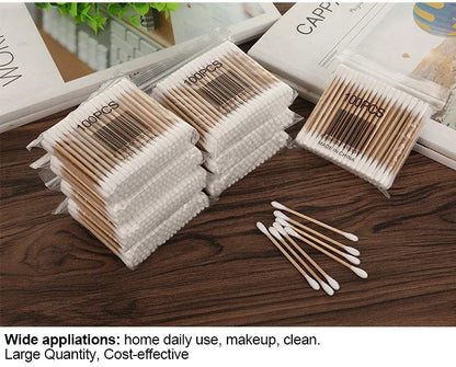 500pcs Double Head Cotton Swab Women Makeup Cotton Buds Tip for Wood Sticks Nose Ears Cleaning Health Care Tools Beauty Fashion