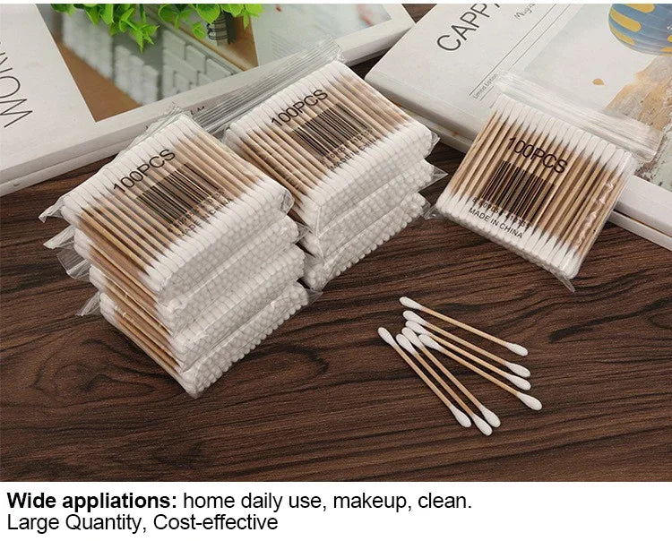 500pcs Double Head Cotton Swab Women Makeup Cotton Buds Tip for Wood Sticks Nose Ears Cleaning Health Care Tools Beauty Fashion