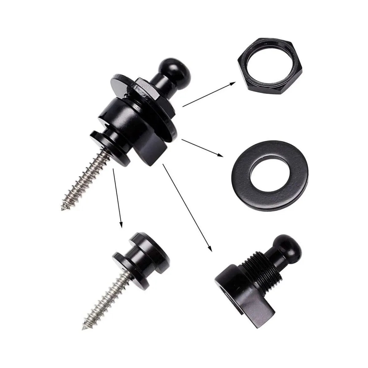 Guitar Strap Buttons Pins 1\2\4PCS 3 Color For Choose Premium Guitar Strap Locks Metal Security Strap Buttons Metal End Pins Beauty World Shop
