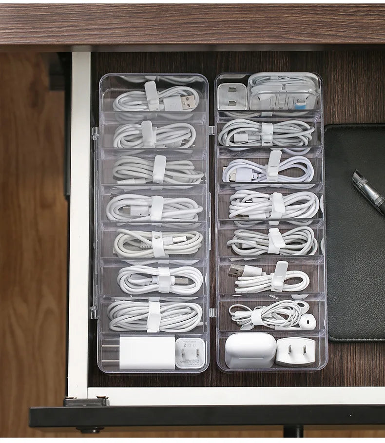 Clearance_Dust proof storage cable box, hub organizer box, desktop data cable storage box, mobile phone charging cable, power co Beauty World Shop
