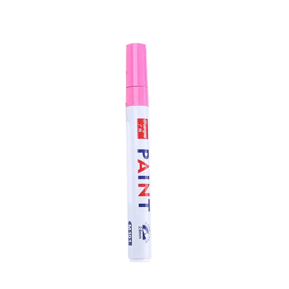 Car Paint Pen Waterproof Car Wheel Tire Oily Painting Mark Pen Auto Rubber Tyre Tread CD Metal Permanent Paint Marker Beauty World Shop