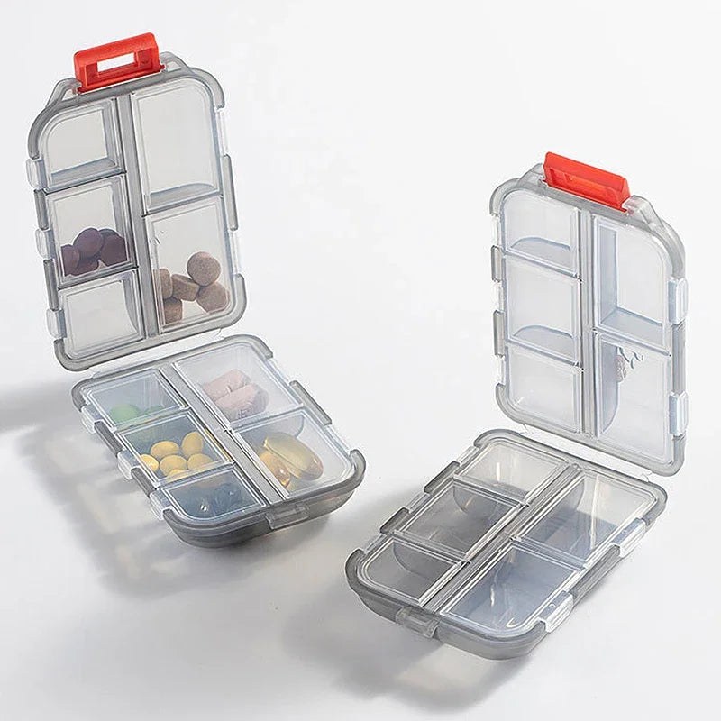 10 Compartments Travel Pill Organizer Pocket Portable Pill Storage Box Case Daily Pill Container or Purse Fish Oil Medicine Beauty World Shop