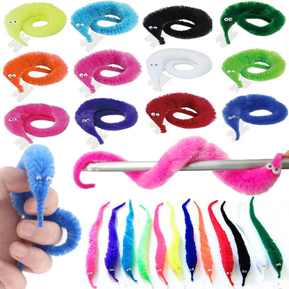 Magic Tricks Twisty Worm Magic Toys Party Favors Fuzzy Worm On A String Christmas Halloween Wizard Strange Trick Toys For Kids Beauty World Shop