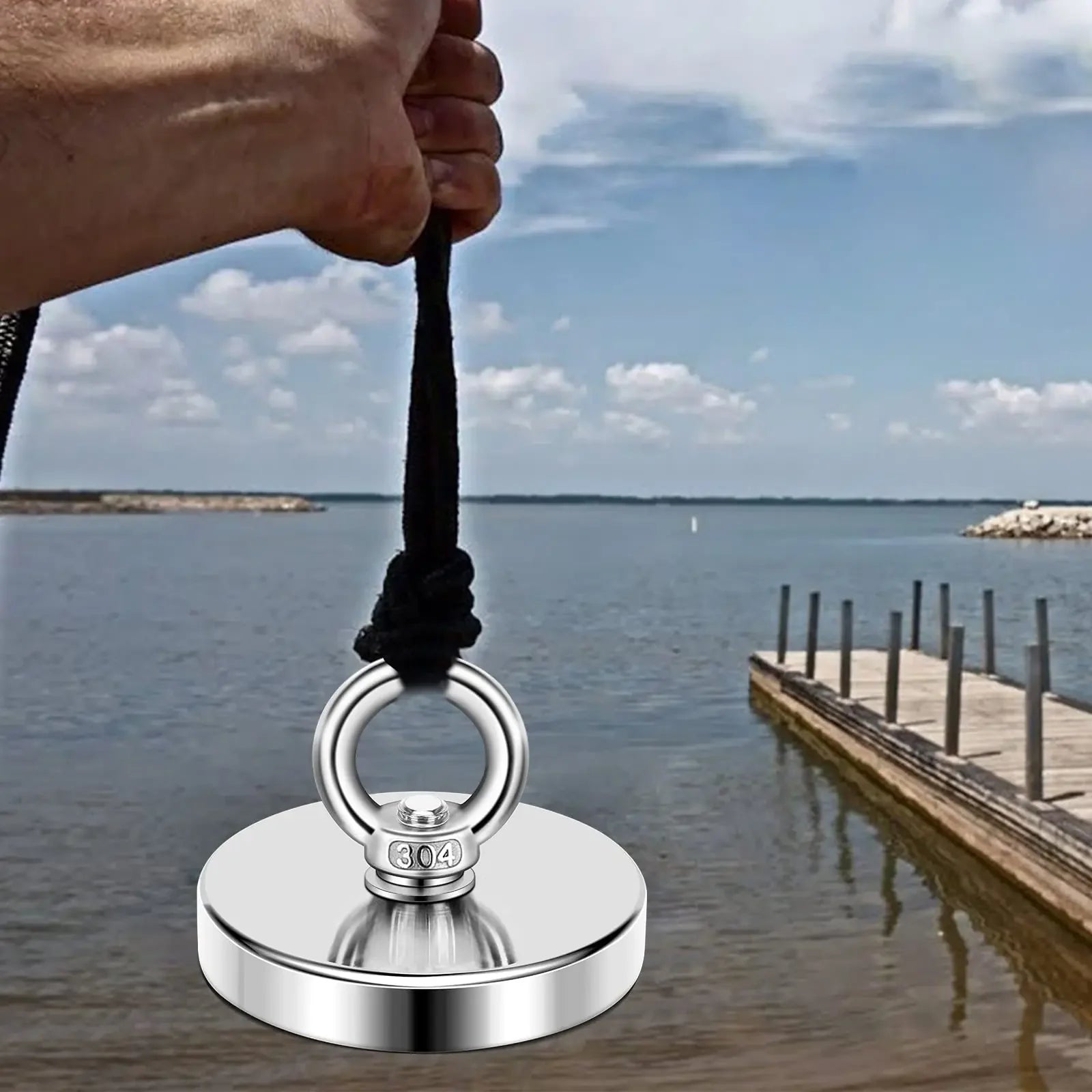 Super Strong Suction Salvage Helper, Made of N52 Heavy Rare Earth Material, with Countersunk Hole and Eyebolt Suction metal Beauty World Shop