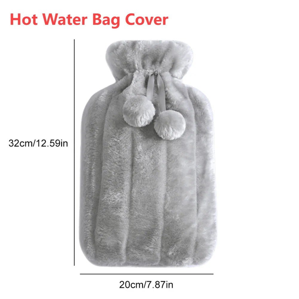 2L Hot Water Bottle Cover Rubber Hot Water Bags Winter Plush Hand & Feet Warmer Explosion-Proof Water Bottle Cover For Hot Water Beauty World Shop