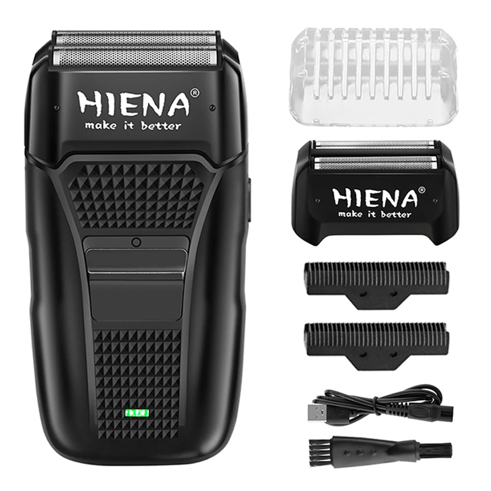 HIENA Shaving Machine Men Electric Shaver Hair Clipper Rechargeable Metal Housing Pro Electric Shaver for Men Electric Home Beauty World Shop