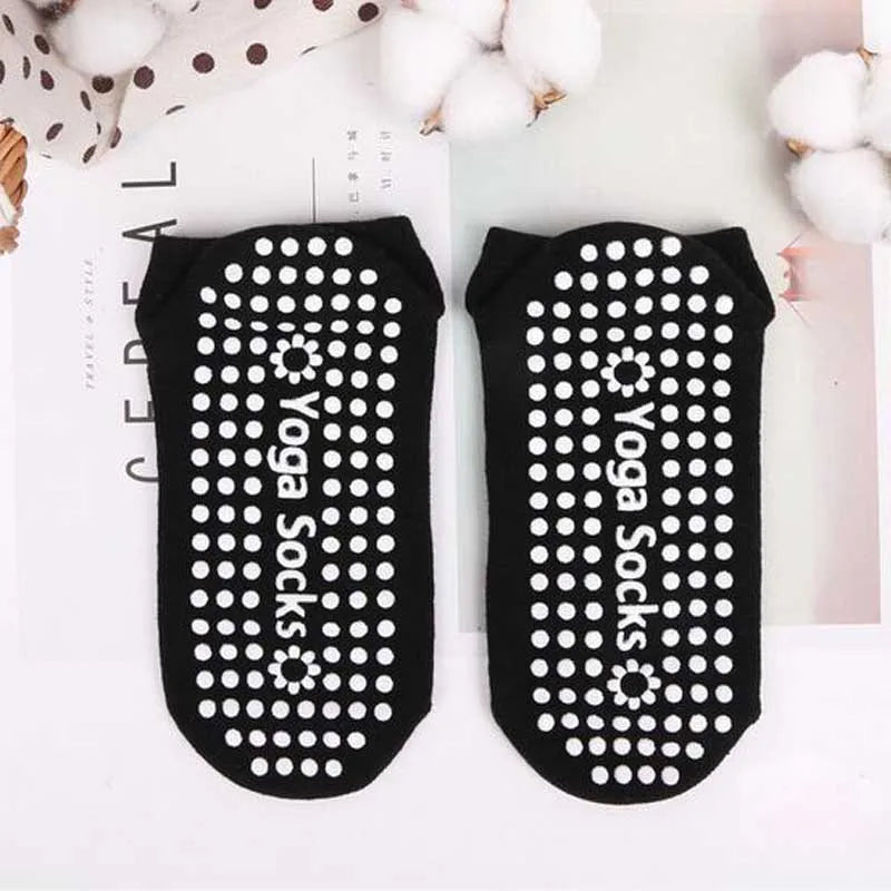 1Pair Non Slip Yoga Pilates Socks Gym Fitness Dance Barre Woman Socks Full Toe Ankle Fall Prevention Sports Grip Socks Beauty World Shop