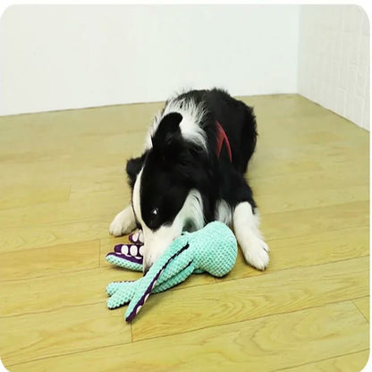 Dog pet plush octopus toy interactive sound anti-demolition home large and small dog boredom companion toy Beauty World Shop