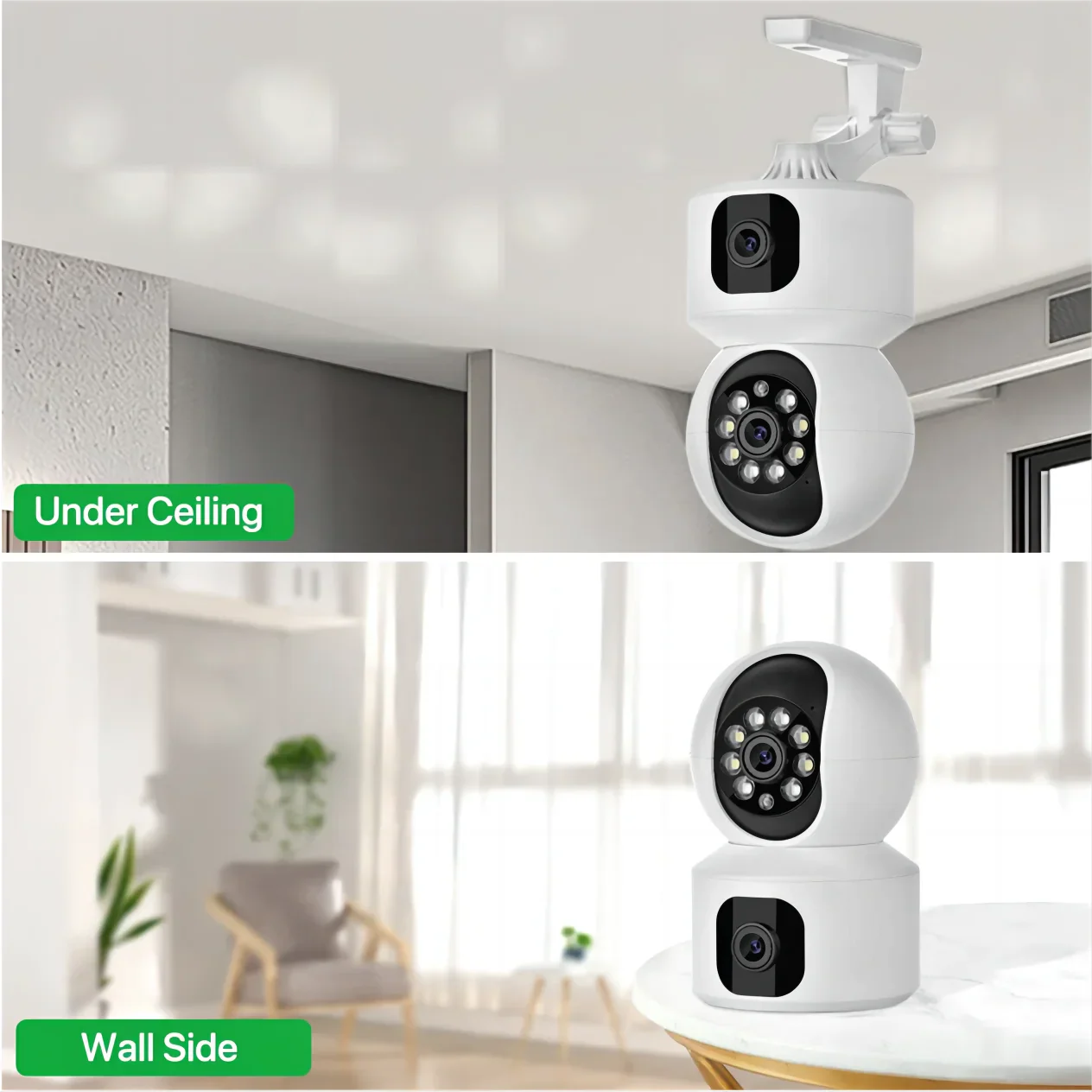 Tuya 8MP WiFi IP Camera Dual Lens Baby Monitor Color Night Vision Human Automatic Tracking Video Smart Home Surveillance Camera Beauty Trend Shop