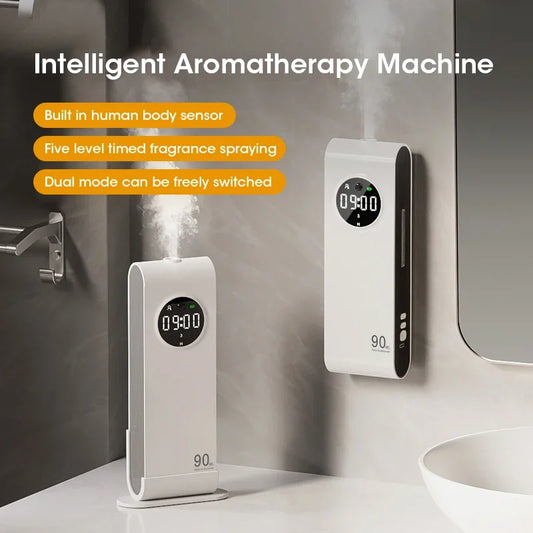Automatic Sensor Aromatherapy Machine Wall-Mounted Fragrance Usb Rechargeable Deodorant Home Fragrance With Clock Function Beauty World Shop