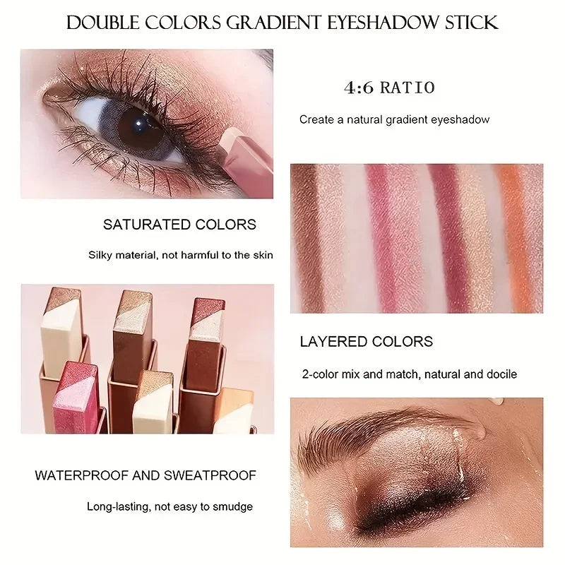 Two Color Gradient Eye Shadow Stick Three Dimensional Natural  Without Taking Off Makeup Beauty Trend Shop