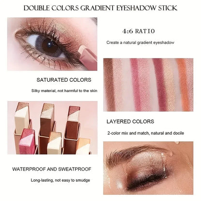Two Color Gradient Eye Shadow Stick Three Dimensional Natural  Without Taking Off Makeup Beauty Trend Shop