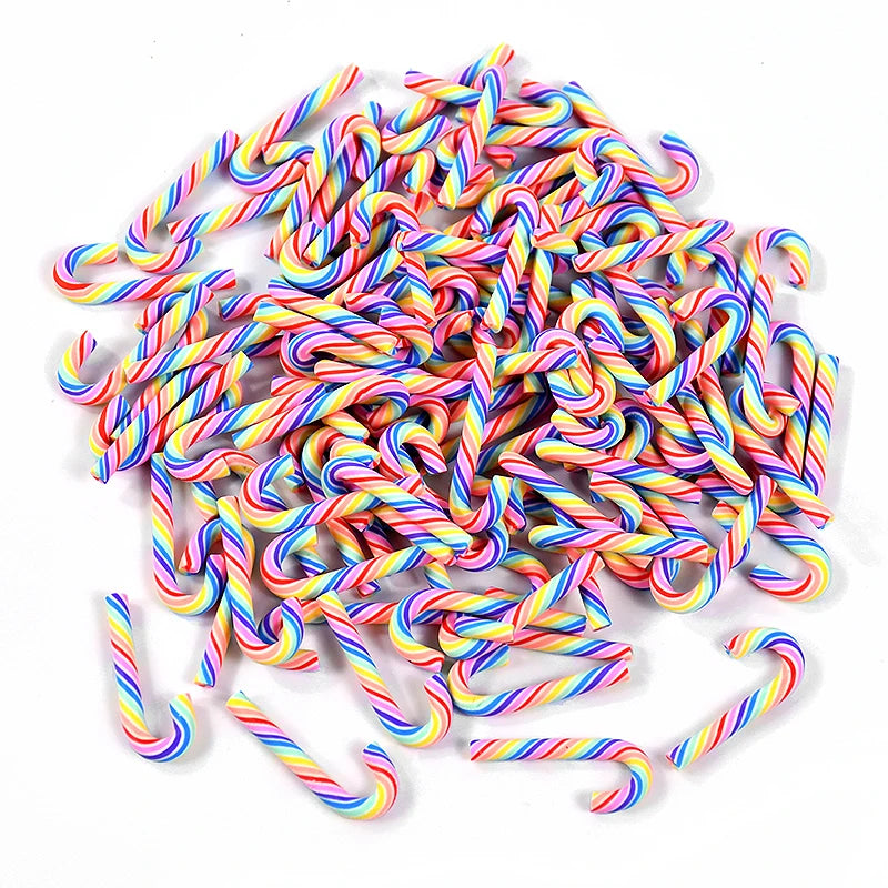 10/30/50Pcs Mini Candy Cane Christmas Decoration Red White Resin Candy DIY Crafts Xmas Pendant Navidad Home Decor 2025 New Year Beauty World Shop