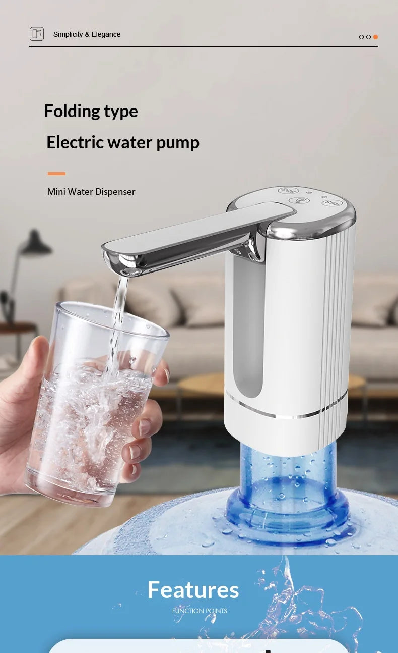 HOMEFISH Electric Household Folding Water Pump Bucket Automatic Water Dispenser Small Water Outlet for Home Use Beauty World Shop