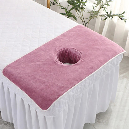 40*80cm Thickened Beauty SPA Massage Table Planking Face Towel With Hole Bed Bandana Beauty World Shop