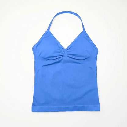 NCLAGEN Impact Longline Strappy Top Sports Yoga Vest Women's Fitness Tank Top Gym Beautiful Open Back Bra Running Workout Halter Beauty World Shop