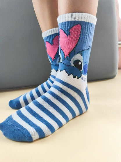 Disney Stitch Girls Anime  Socks Kawaii Lilo & Stitch woman Short Socks Cartoon Children Woman Socks Kids christmars Gifts Beauty World Shop