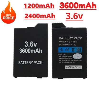 3600mAh for SONY PSP2000 Handheld Game Console Backup Battery Pack 2400mAh for SONY PS Lite PSP-2000 PSP-3000 PSP-3004 Batteries