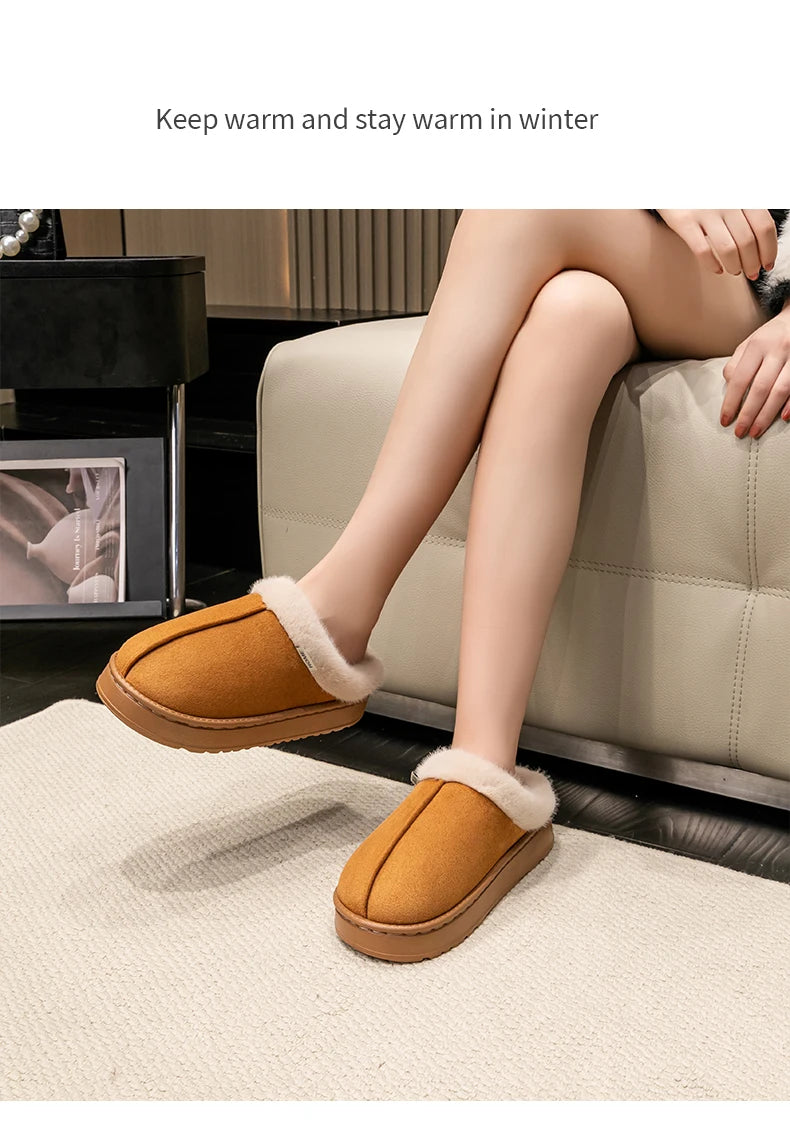 Fashion Women Fluffy Slippers for Autumn and Winter Indoor EVA Thick Sole Anti-Slip and Warm Unisex Slippers for Winter Beauty World Shop