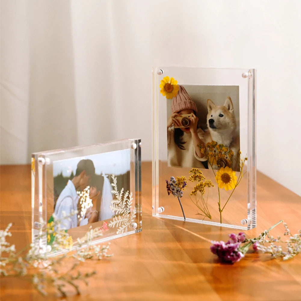 1 Pc Transparent Photo Frame Acrylic Magnetic Display Frame Poster Display Stand 3/5mm For Room Desk Home Decoration Beauty World Shop