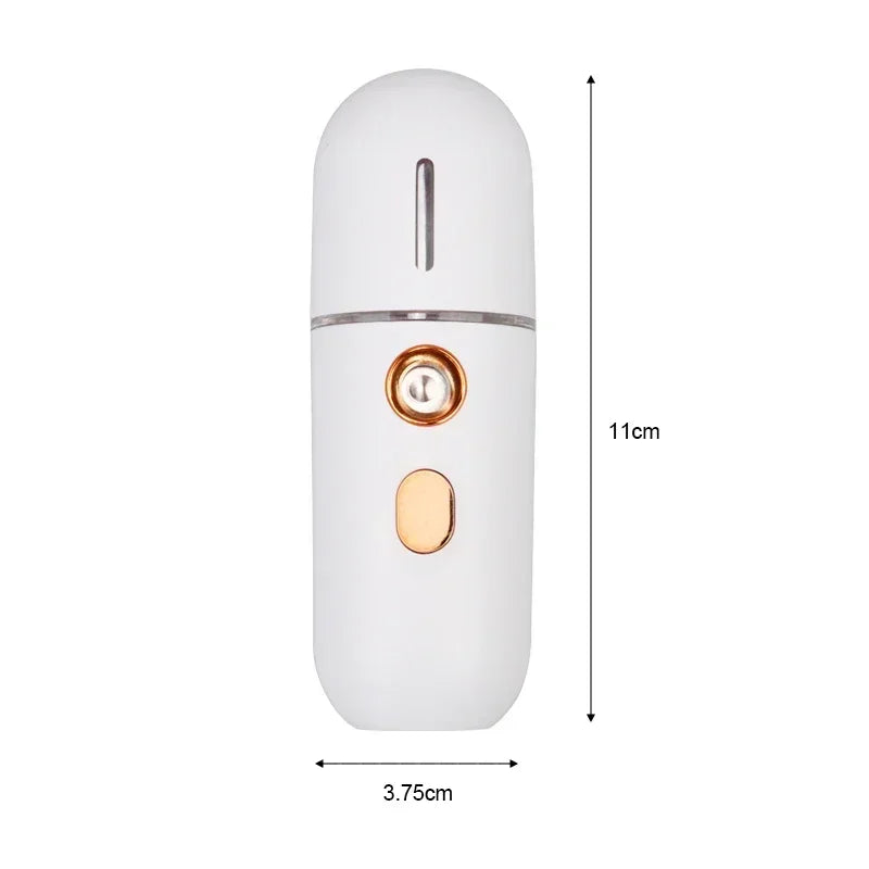 Mini Portable Humidifier Nano Mister Facial Steamer Device Beauty Spray Hydrating Apparatus Cold Spray Apparatus Rechargeable Beauty World Shop