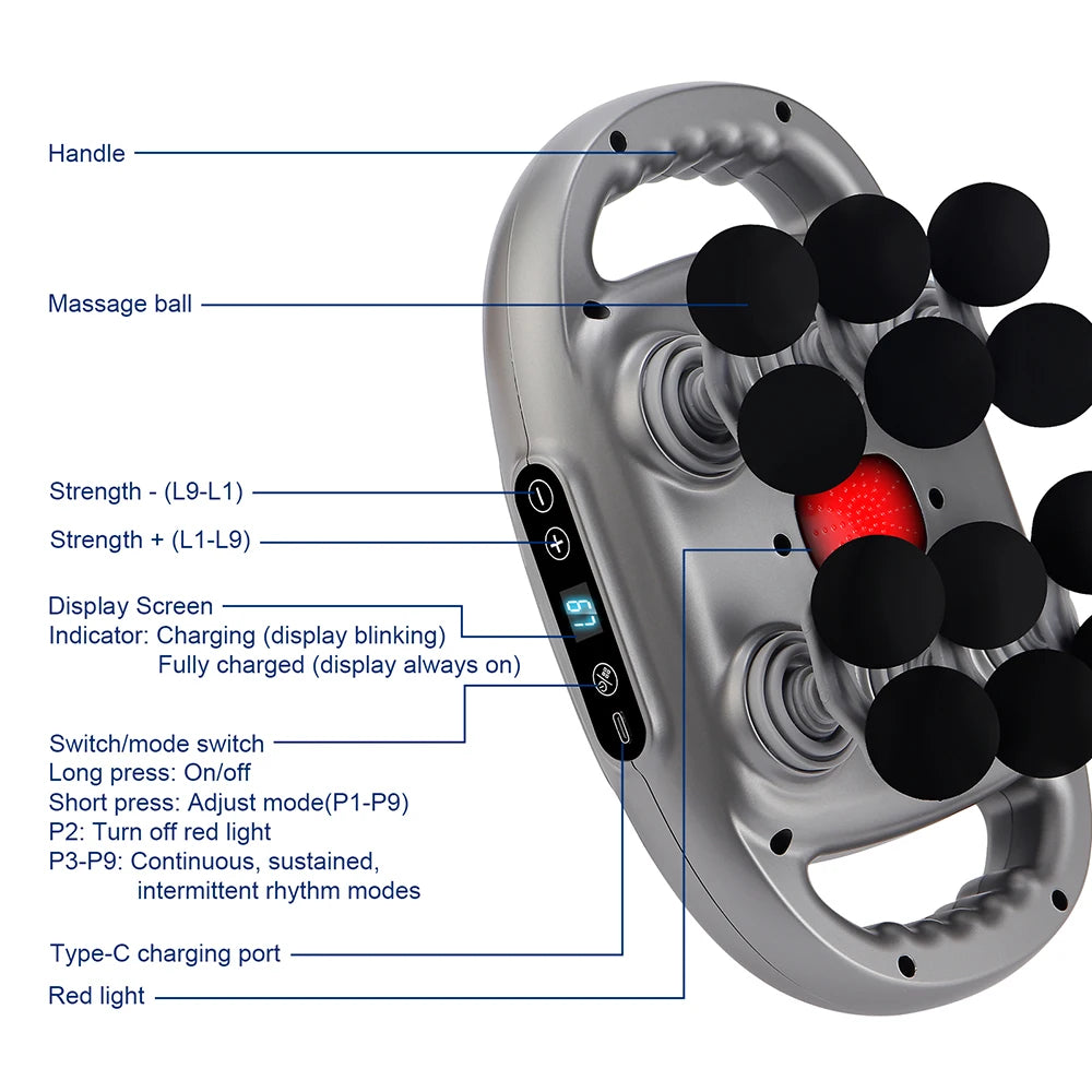 42-Heads Fascia Gun High-Frequency Vibration Body Massage Gun Back and Waist Massager Neck Shoulder Massager Muscle masajeador Beauty World Shop
