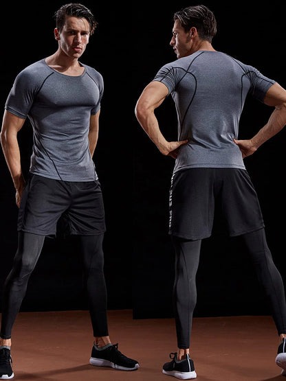 2026 Compression T Shirt Men Summer Sportswear Running T-shirt Elastic Quick Dry Sport Tops Tee Athletic Gym Workout Shirts Men Beauty World Shop