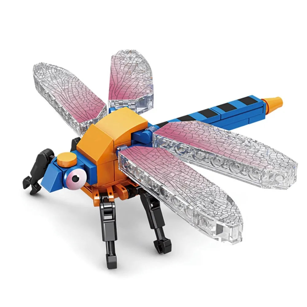 City Farm Vegetable Garden Cute Animals Insect Dragonfly Spider Mantis Centipede Grasshopper Honeybee Building Block Bricks Toy Beauty World Shop