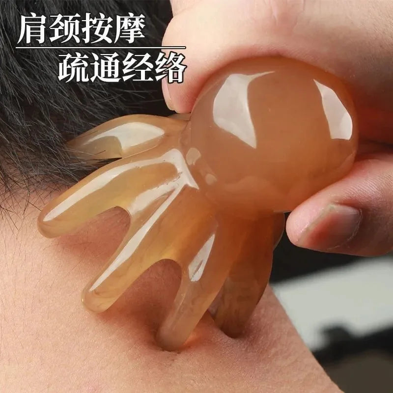 Octopus Head Massager Comb Head Meridian Manual Acupressure Tool Portable SPA Gua Sha Massage Comb Beauty World Shop
