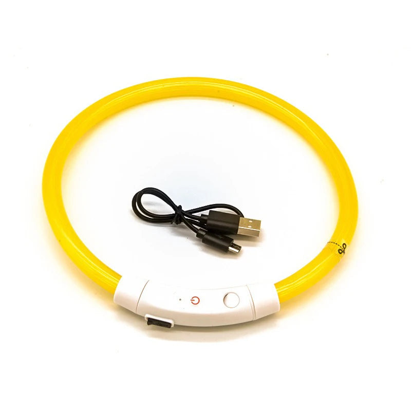 New Dog Luminous Collar Bright Dog Collar Glowing Led Light Dog Collar Light Night Safety GXQ02