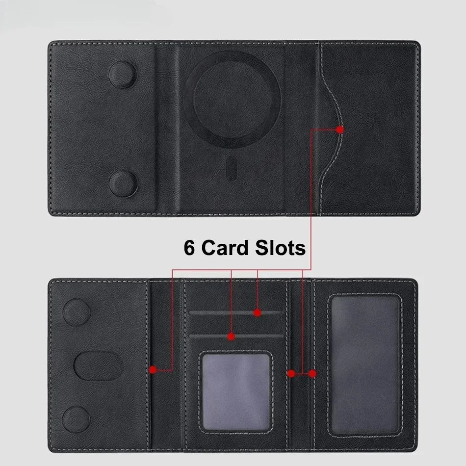 Men Magsafe Card Holder Unisex PU Leather Magnetic Cardholder Card Bag Wallet for Apple for Phone 16 15 14 13 12 Pro Max Mini Beauty World Shop