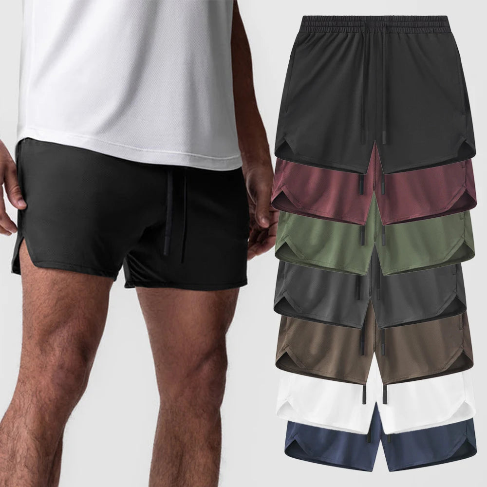 New Summer Men's Sports Shorts Quick Dry Breathable Beach Jogging Single Layer Breathable Shorts Training Basketball Apparel Gym