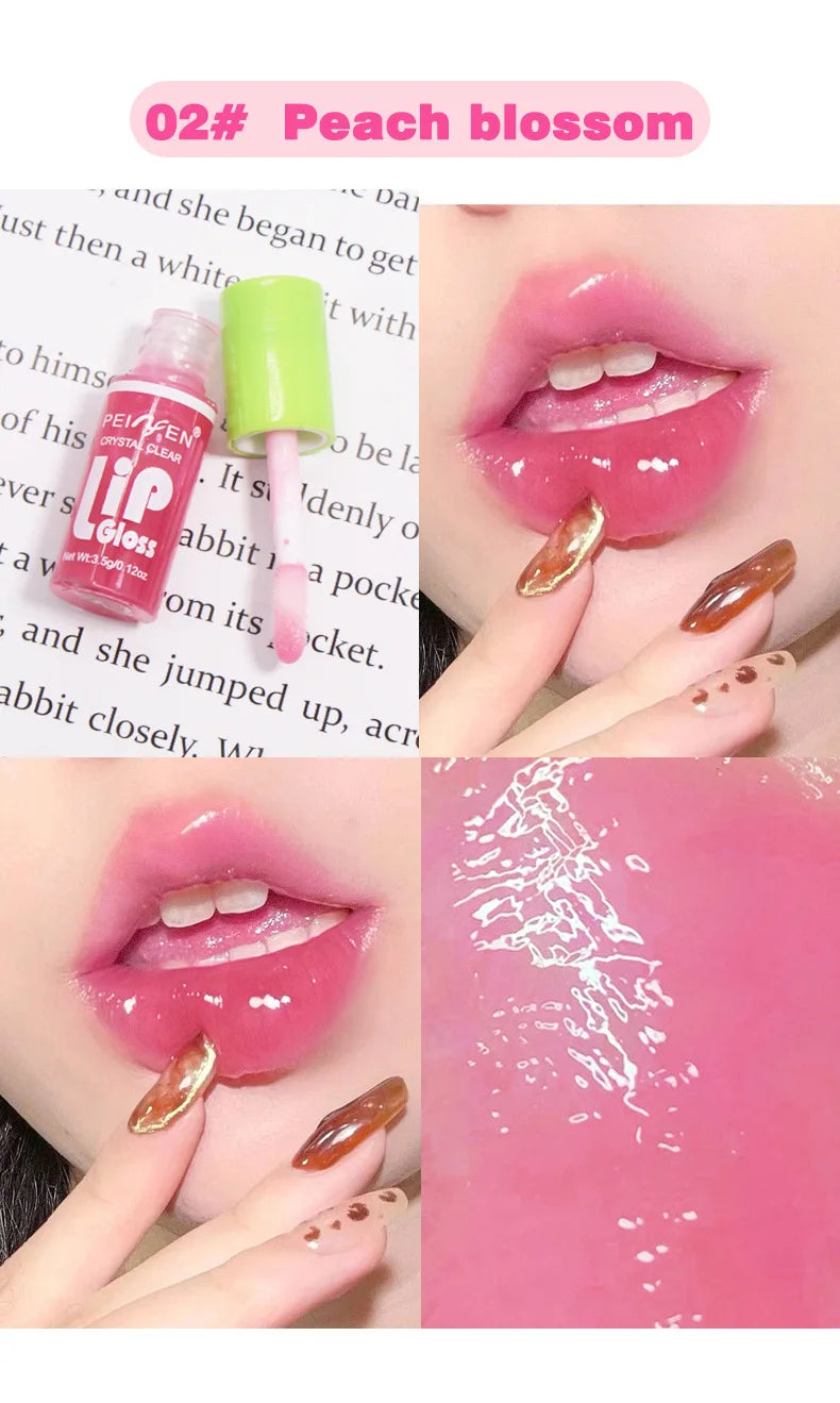 6 Pieces Glass Mirror Lip Gloss Set Hydrating Lightweight Lip Balm Glossy Shimmer Sheer Tint Peach Cherry Pink Beauty World Shop