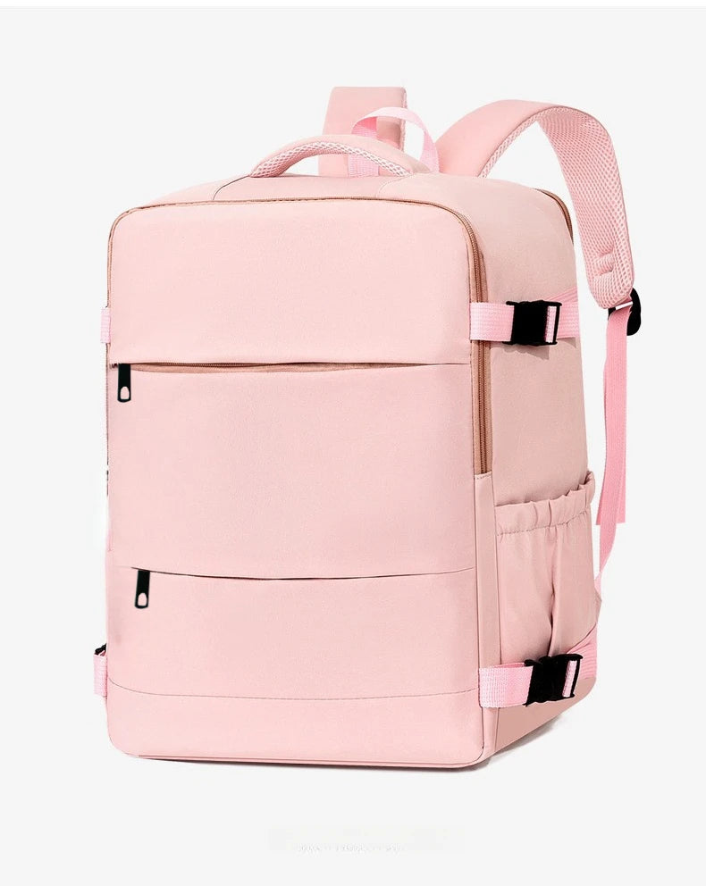 Lightweight Large Travel Backpack, Solid Color Minimalist Multifunctional Student School Bag Beauty World Shop
