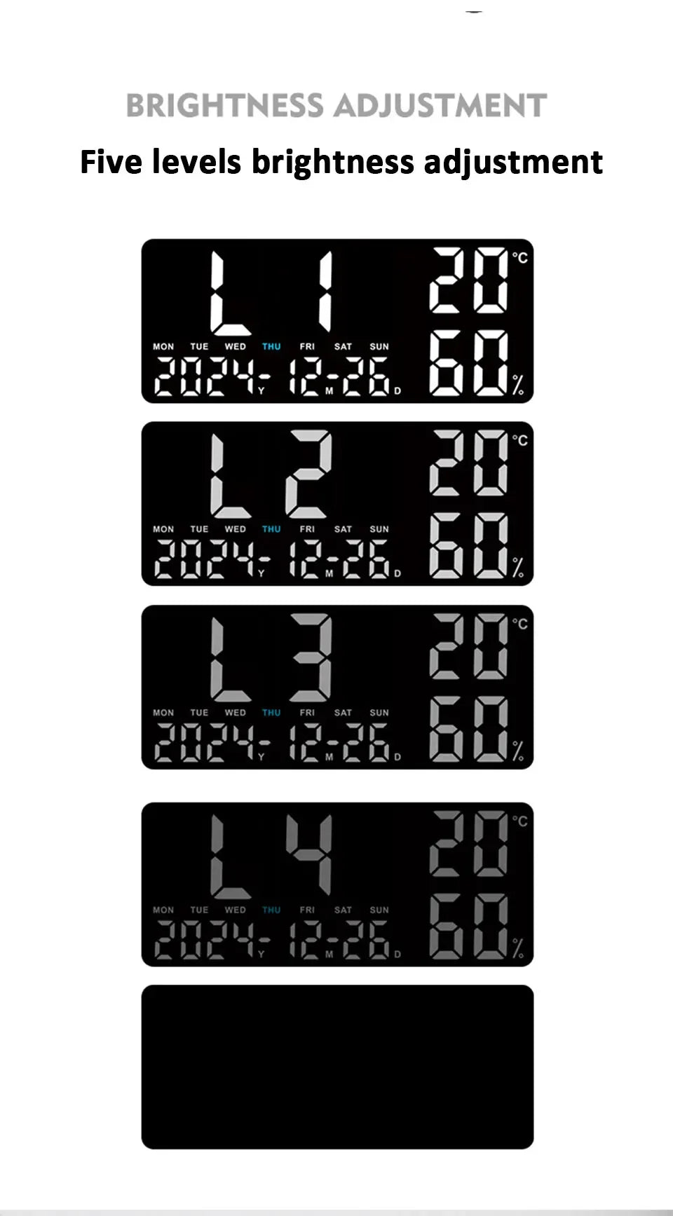Digital Wall Clock with Atmosphere Lights Remote Control TEMP Humidity Display LED Large Table Clock Multifunctional Alarm Clock Beauty World Shop