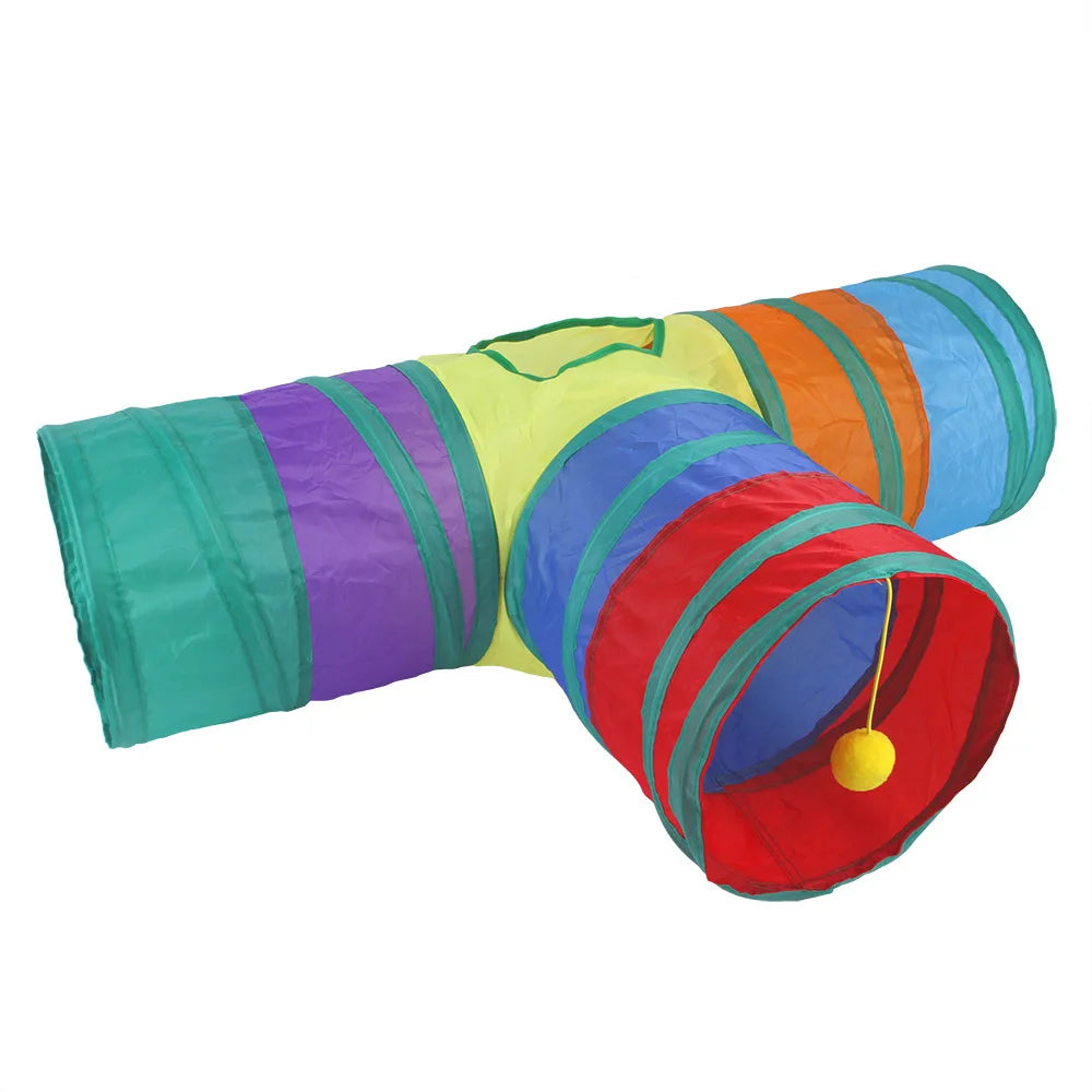 Cat Tunnel Pet Supplies Cat S T Pass Play Tunnel Foldable Cat Tunnel Cat Toy Breathable Drill Barrel for Indoor loud paper Beauty World Shop