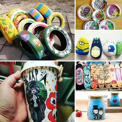 Car Paint Pen Waterproof Car Wheel Tire Oily Painting Mark Pen Auto Rubber Tyre Tread CD Metal Permanent Paint Marker Beauty World Shop