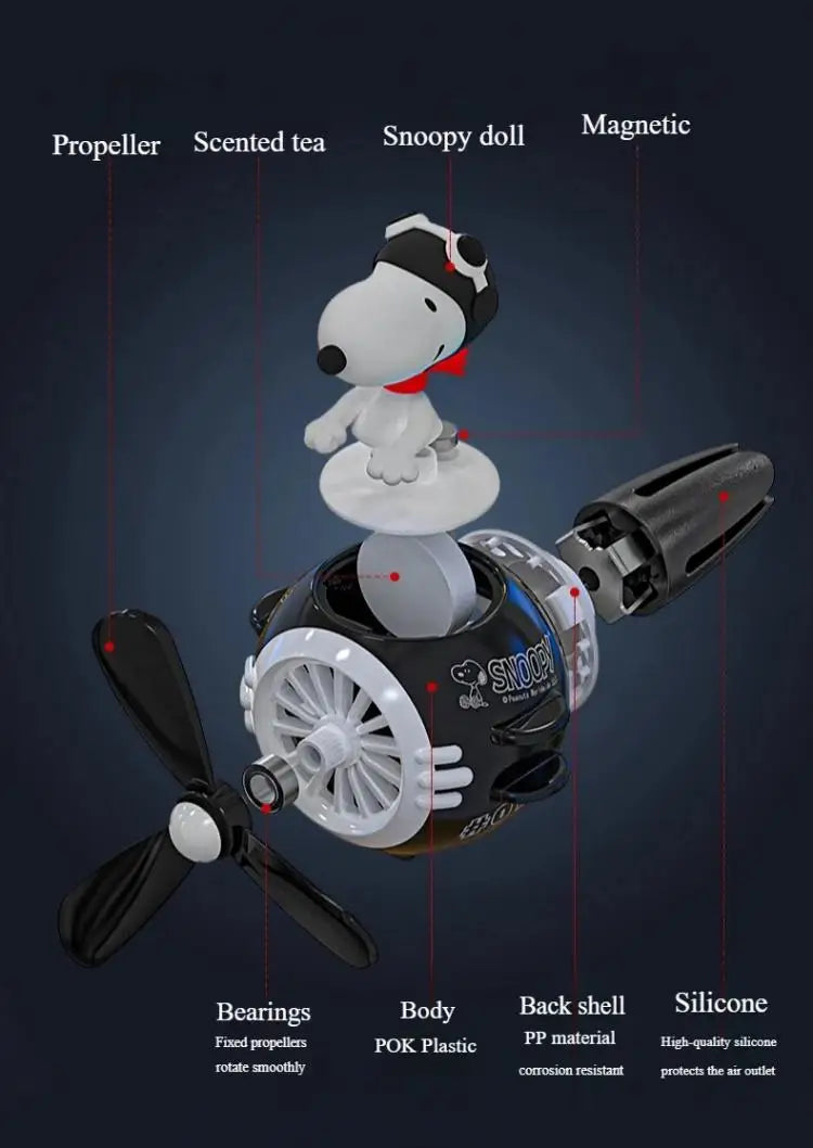 Snoopy Air Freshener Flying Propeller Pilot Series Car Accessories Anime Figures Aromatherapy Fragrance Diffuser Car Decor Gifts Beauty World Shop