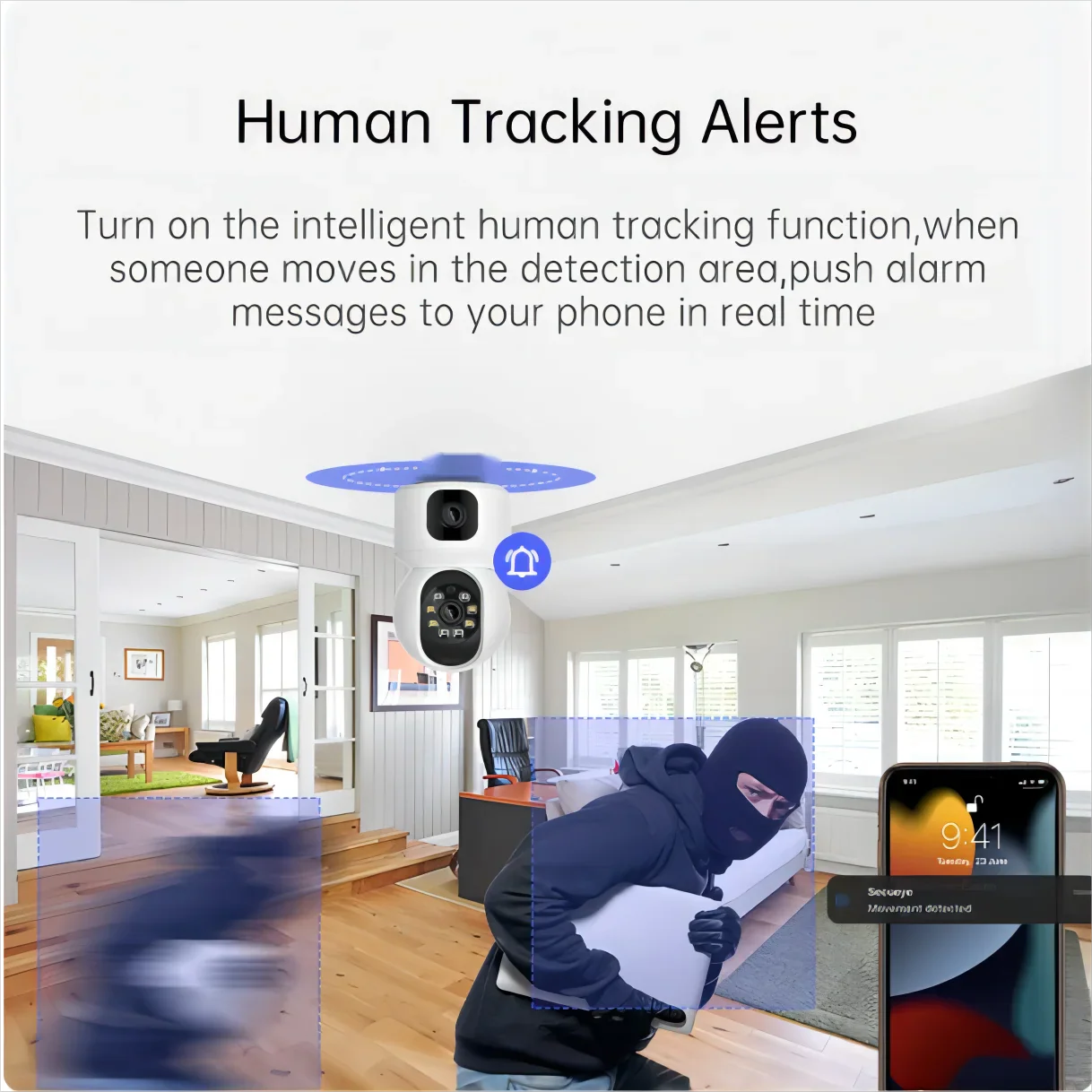Tuya 8MP WiFi IP Camera Dual Lens Baby Monitor Color Night Vision Human Automatic Tracking Video Smart Home Surveillance Camera Beauty Trend Shop